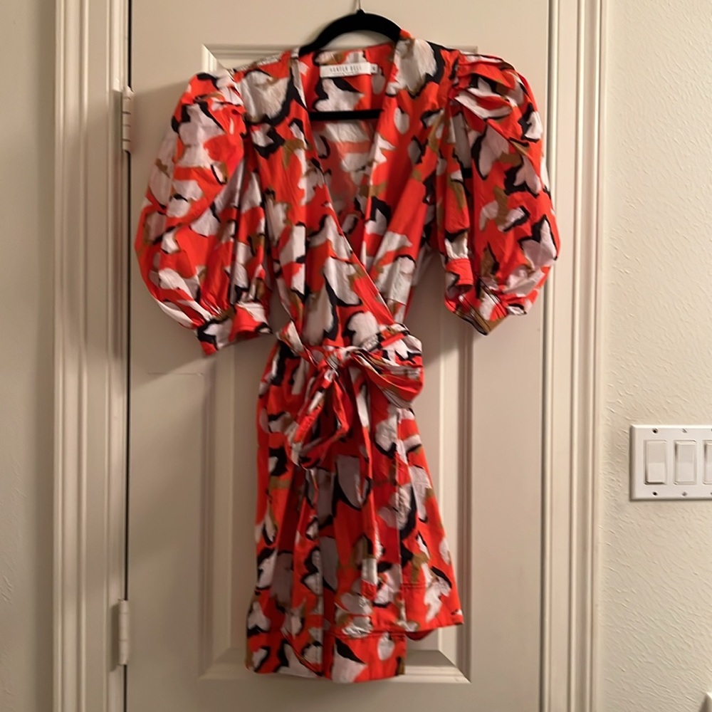 Hunter Bell Hampton Dress Orange Poppy Floral Size XS $415 - Picture 2 of 5